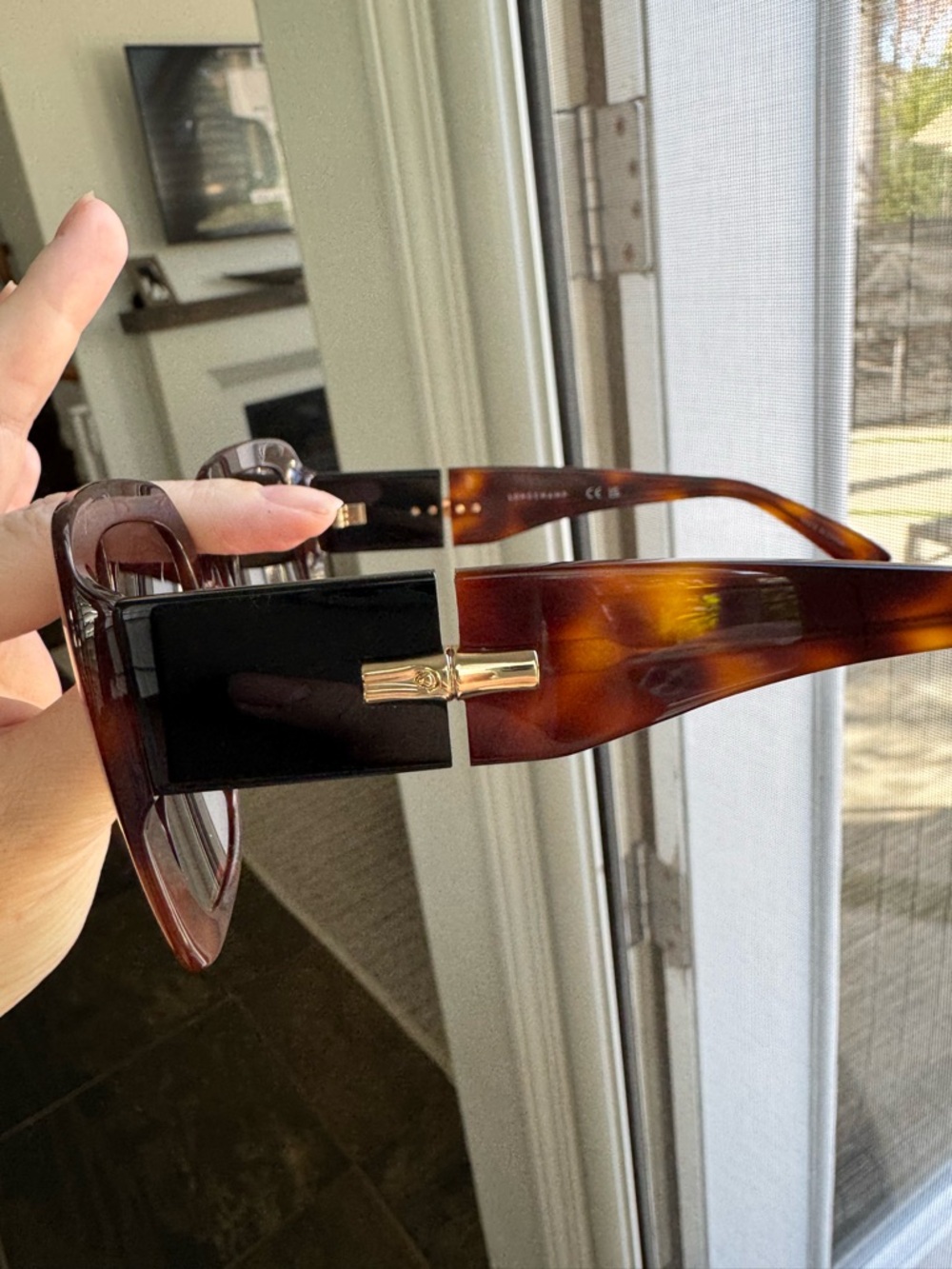 Oversized LongChamp Brown Tortoise Sunglasses - Picture 4 of 6